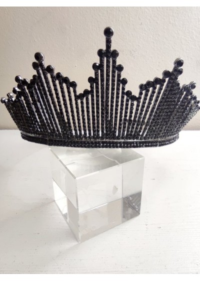 Корона за коса с черни кристали Queen of Black код 0728ЛЧ